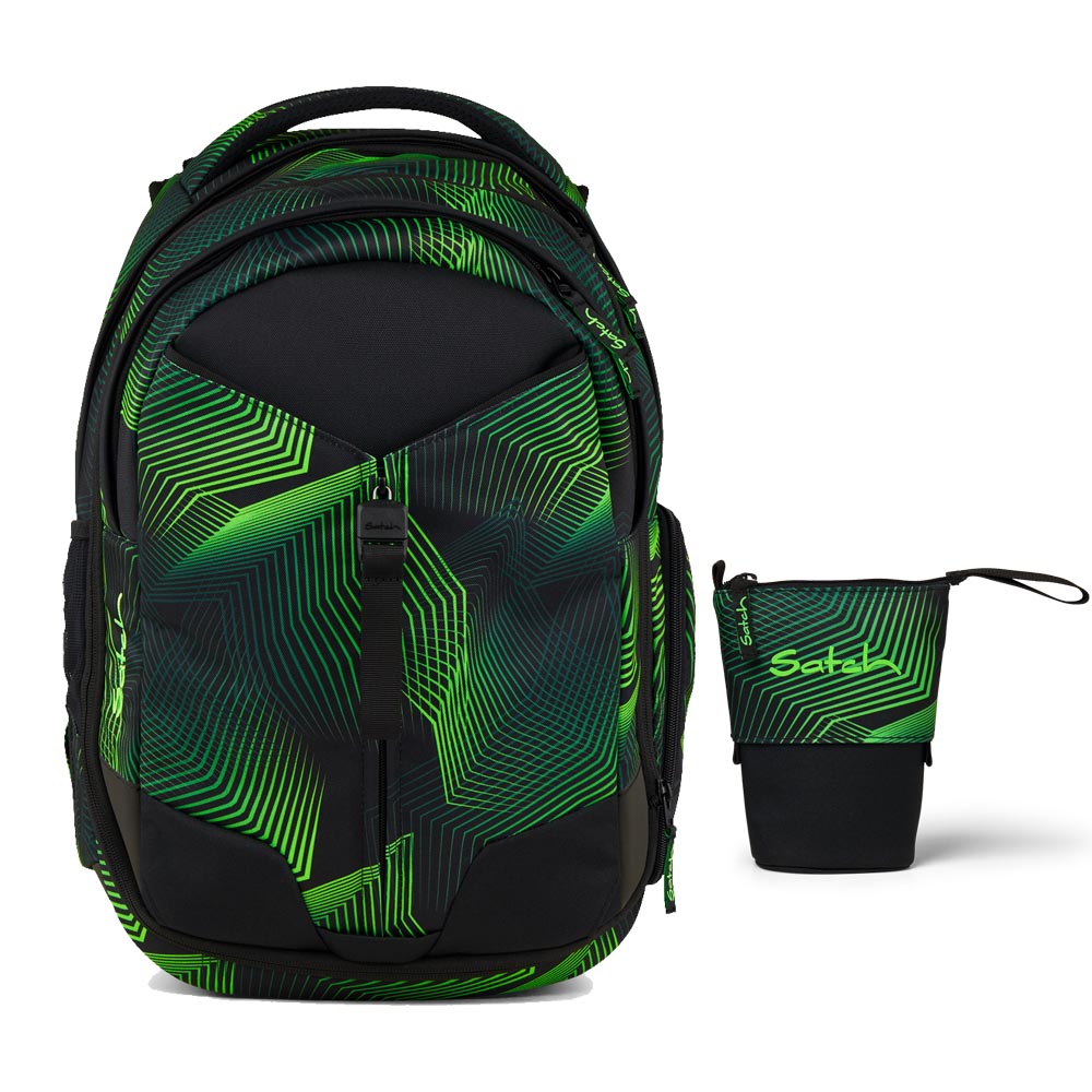 Satch Match Seismic Green Schulrucksack Set 2tlg.