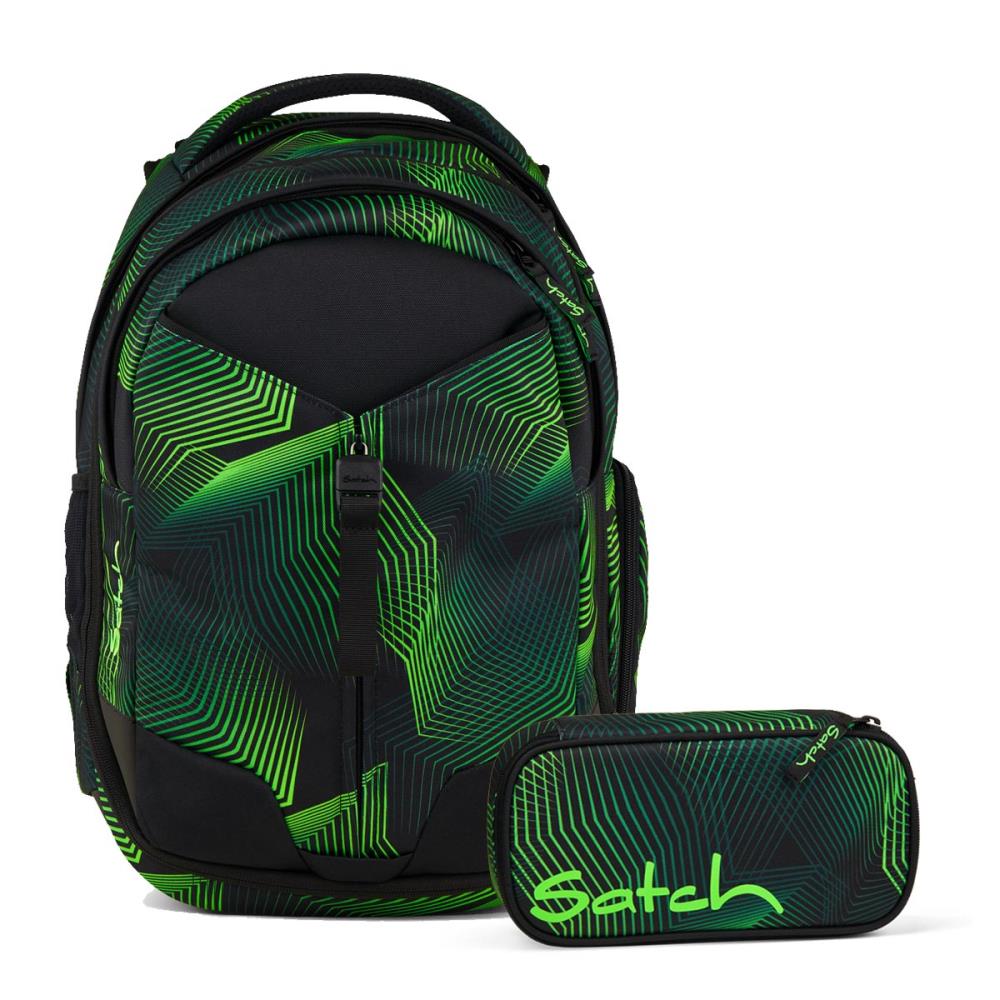 Satch Match Seismic Green Schulrucksack Set 2tlg.