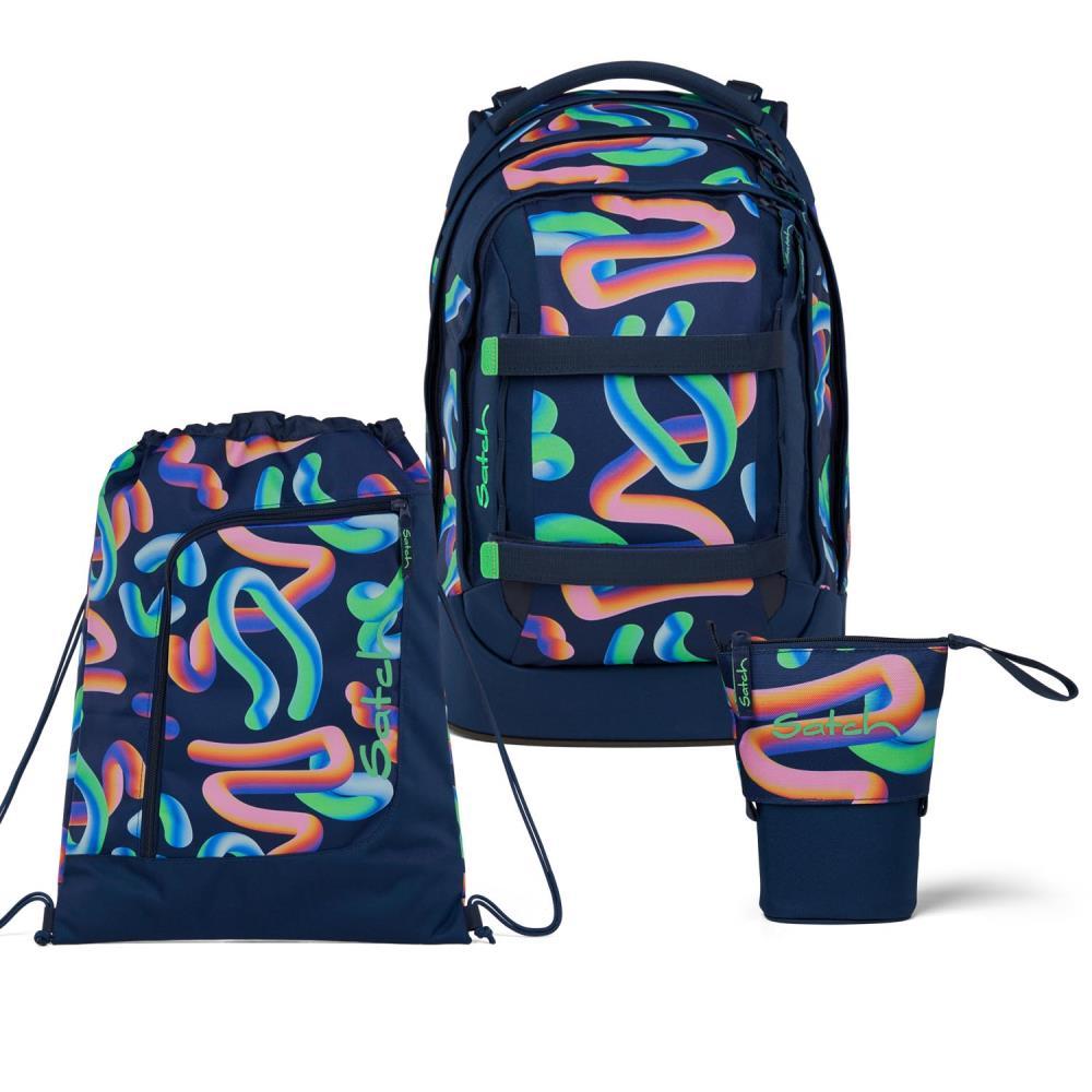 Satch Pack Crazy Twist Pencil Slider Light Edition Schulrucksack Set 3tlg.