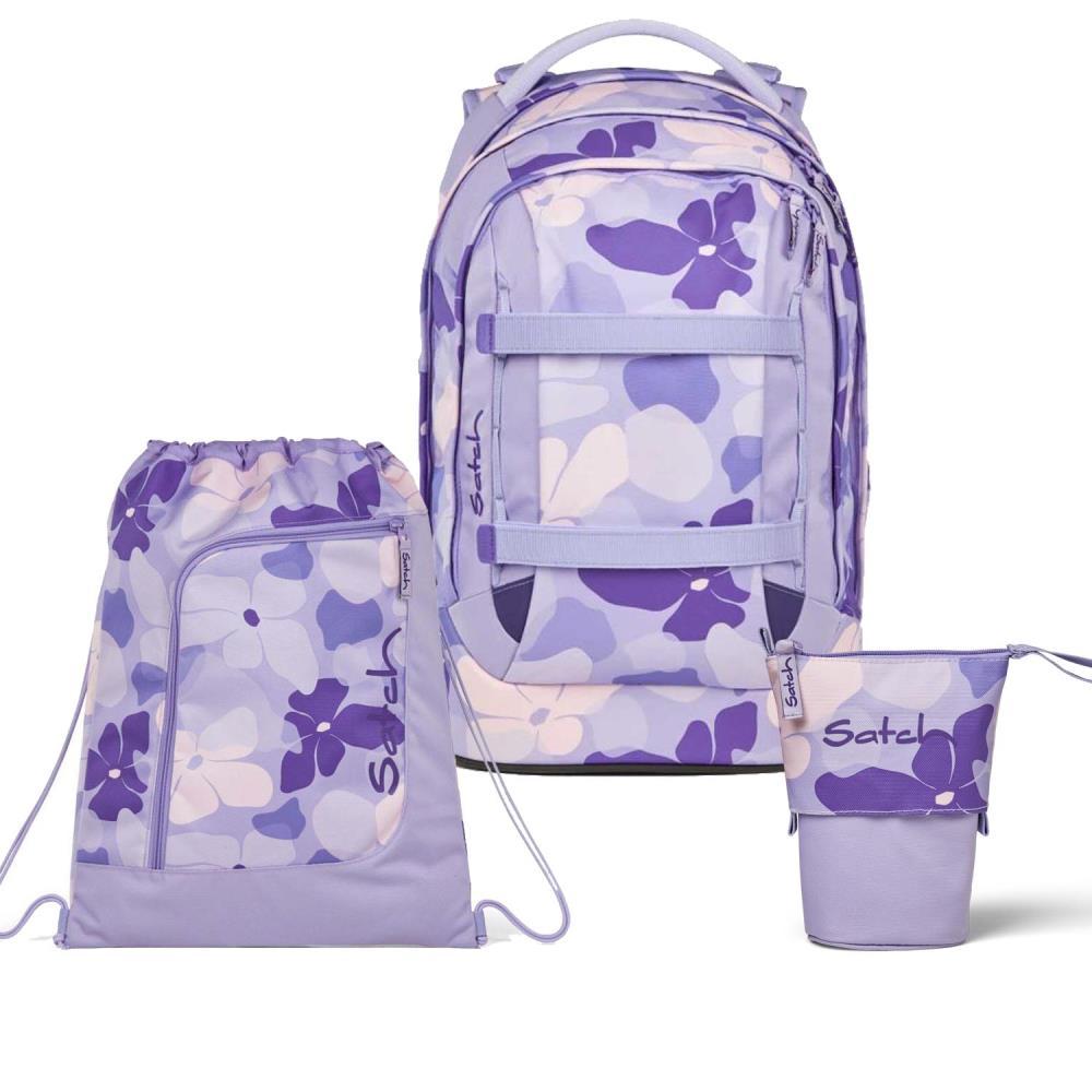 Satch Pack Lilac Blossom Pencil Slider Light Edition Schulrucksack Set 3tlg.
