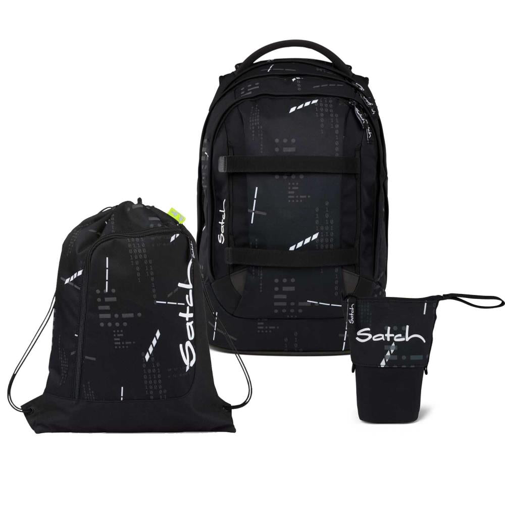 Satch Pack Ninja Matrix Pencil Slider Light Edition Schulrucksack Set 3tlg.