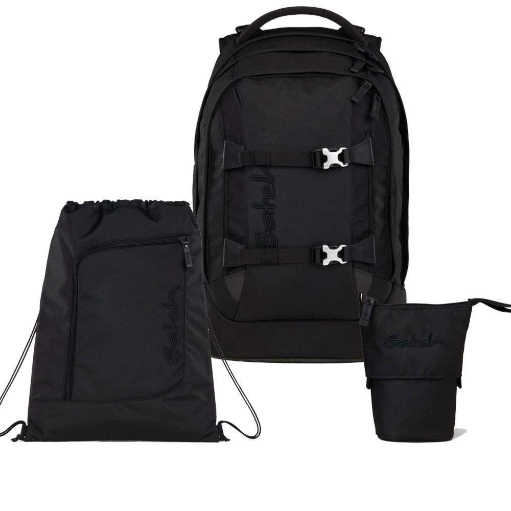 Satch Pack Nordic Black Skandi Pencil Slider Light Edition Schulrucksack Set 3tlg.