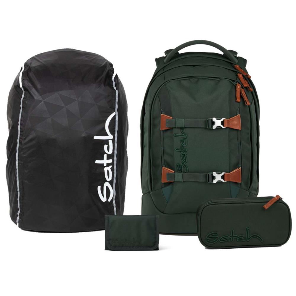 Satch Pack Nordic Forest Green Skandi Streetwalk Edition Schulrucksack Set 4tlg.