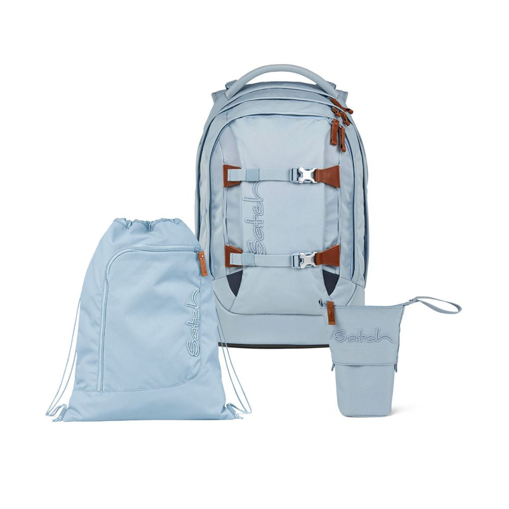 Satch Pack Nordic Ice Blue Skandi Pencil Slider Light Edition Schulrucksack Set 3tlg.