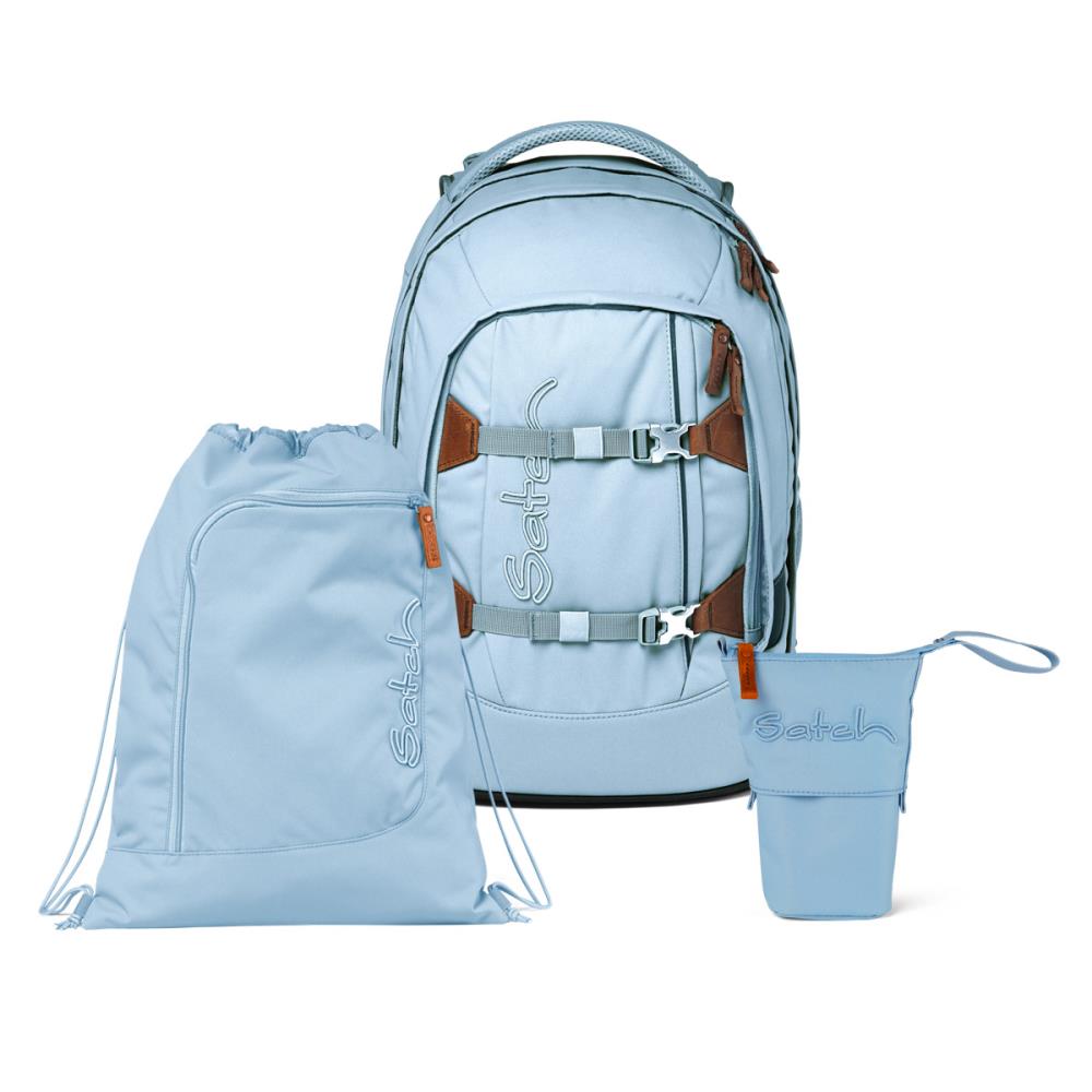 Satch Pack Nordic Ice Blue Pencil Slider Light Edition Schulrucksack Set 3tlg.