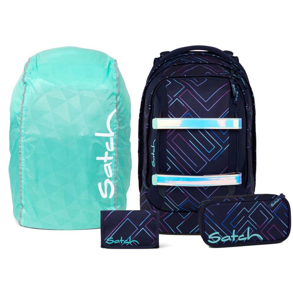 Satch Pack Purple Laser Streetwalk Edition Schulrucksack Set 4tlg.