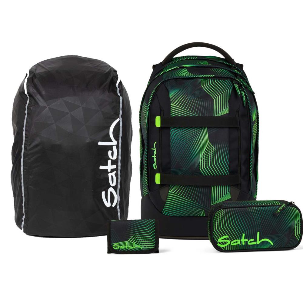 Satch Pack Seismic Green Streetwalk Edition Schulrucksack Set 4tlg.