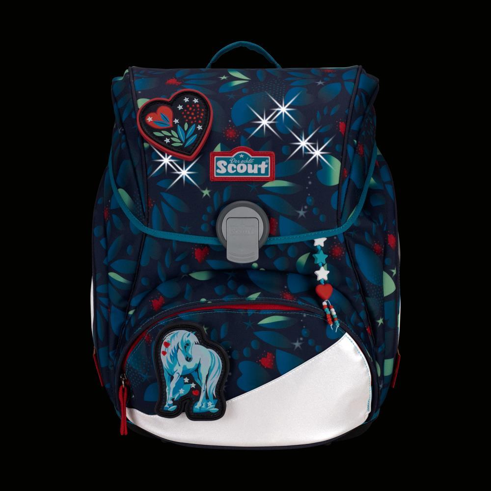 Scout Exklusiv Alpha LED White Unicorn Schulrucksack Set 4tlg.