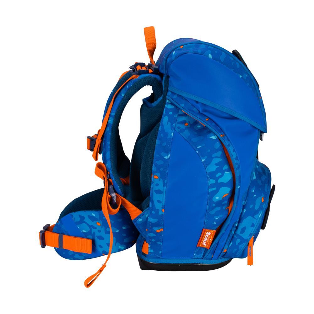 Scout Exklusiv Alpha Superflash Blue Dino Schulrucksack Set 4tlg.