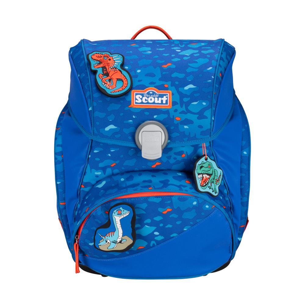 Scout Exklusiv Alpha Superflash Blue Dino Schulrucksack Set 4tlg.