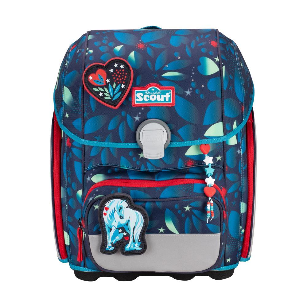 Scout Exklusiv Genius LED White Unicorn Schulranzen Set 4tlg.