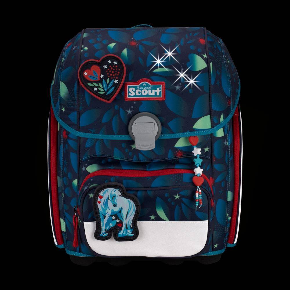 Scout Exklusiv Genius LED White Unicorn Schulranzen Set 4tlg.