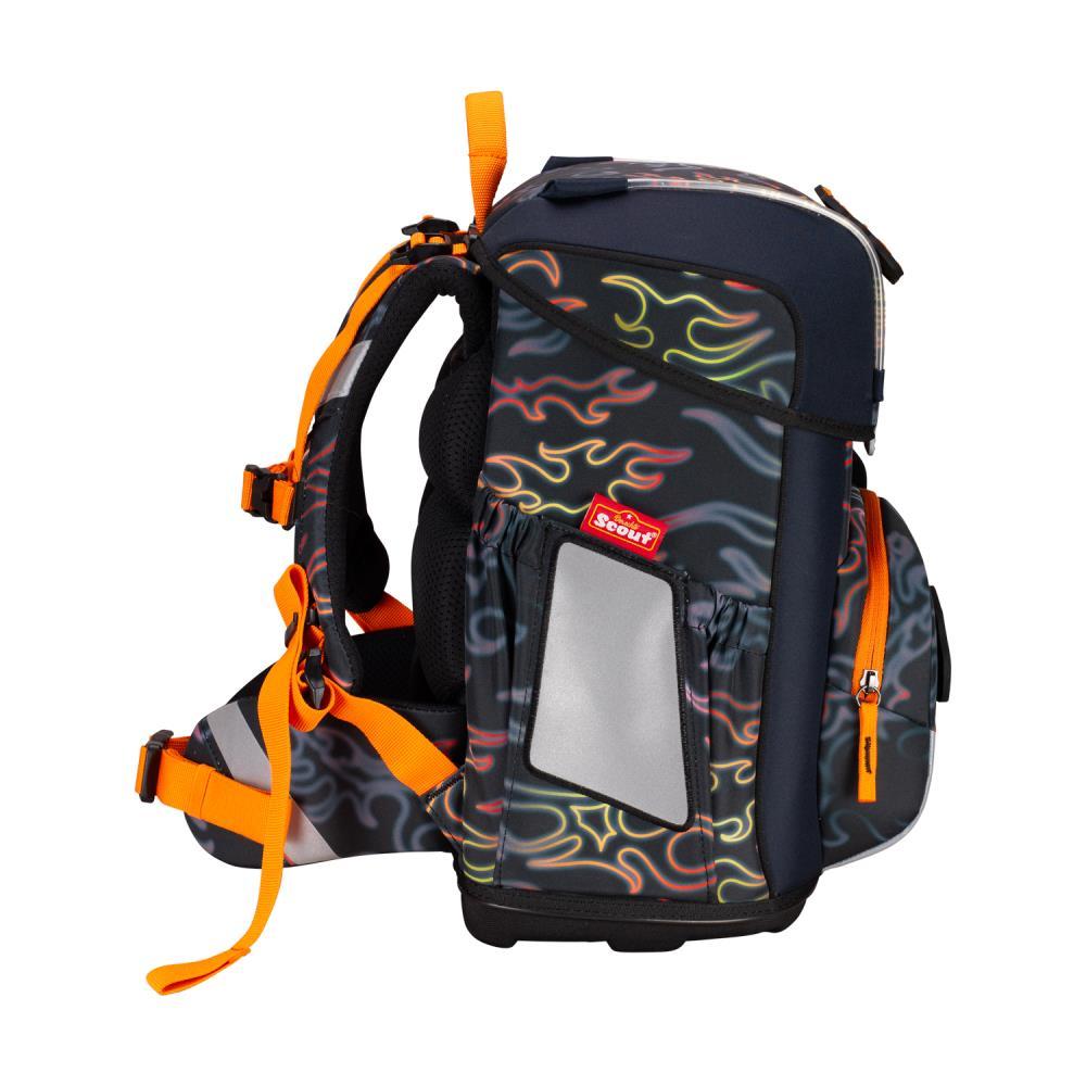 Scout Exklusiv Neo Safety Light Flames Schulranzen Set 5tlg.