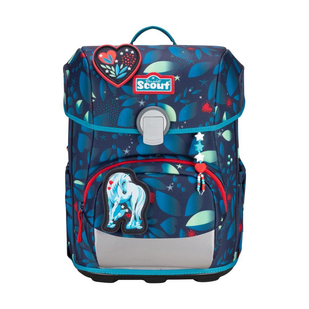 Scout Exklusiv Neo LED White Unicorn Schulranzen Set 4tlg.
