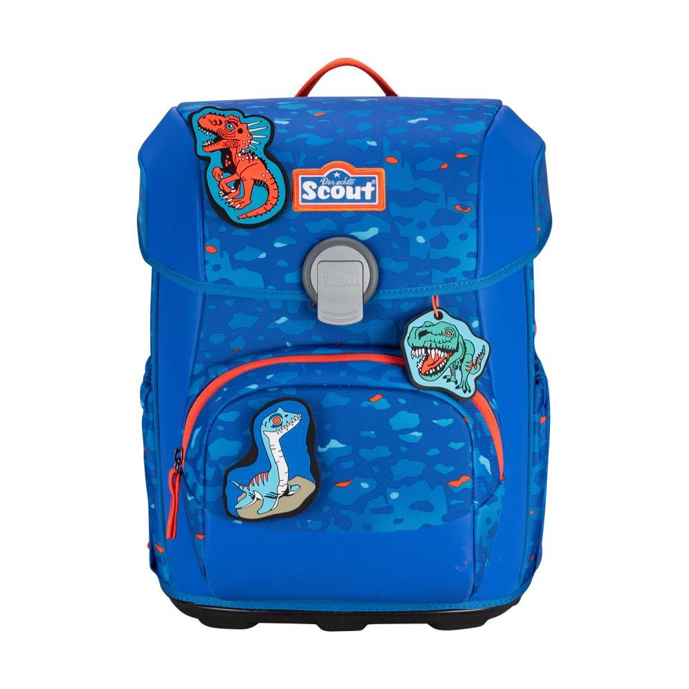 Scout Exklusiv Neo Superflash Blue Dino Schulranzen Set 4tlg.