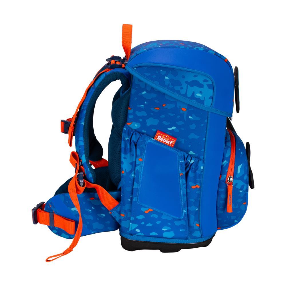 Scout Exklusiv Neo Superflash Blue Dino Schulranzen Set 4tlg.