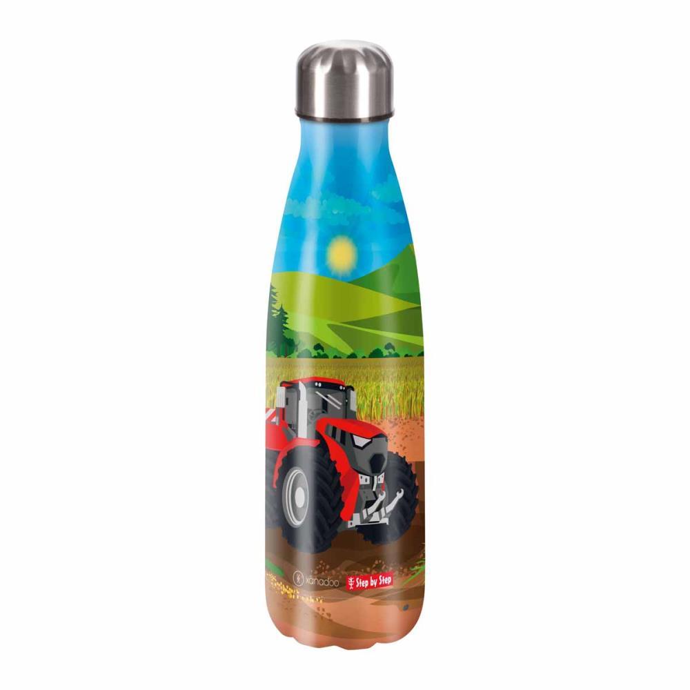 Step by Step Isolierte Edelstahl Trinkflasche Tractor Freddy
