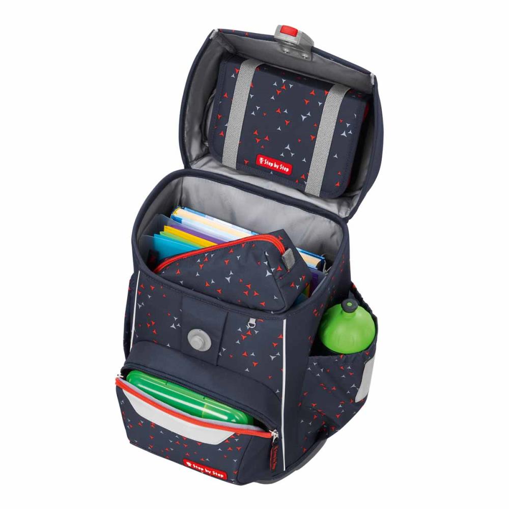 Step by Step Basis Anthrazit Triangles Schulranzen Set 4tlg.