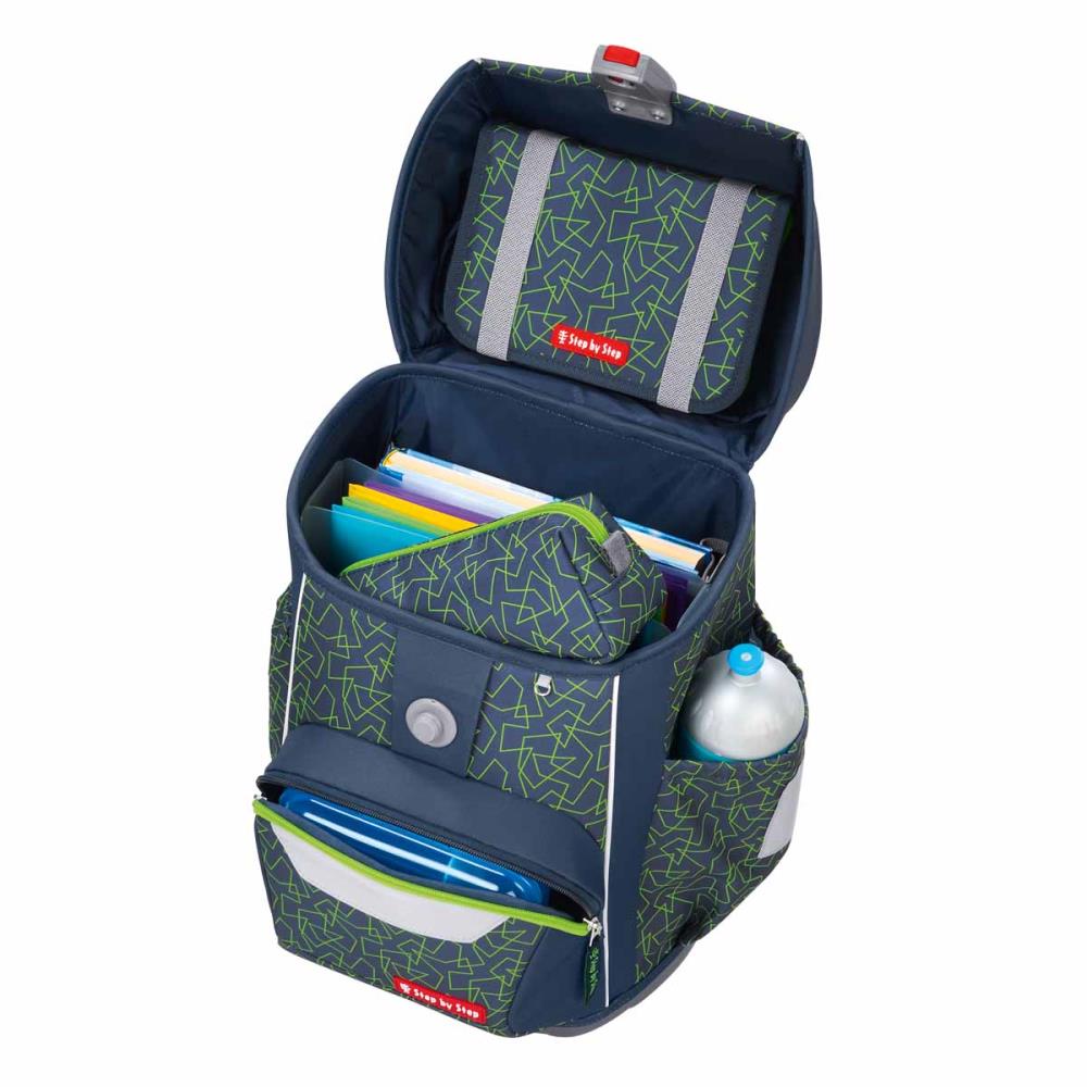 Step by Step Basis Green Geometric Schulranzen Set 4tlg.