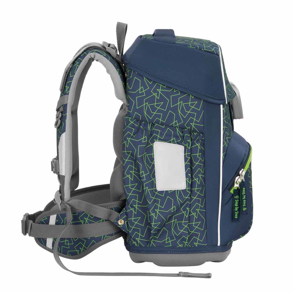 Step by Step Basis Green Geometric Schulranzen Set 4tlg.