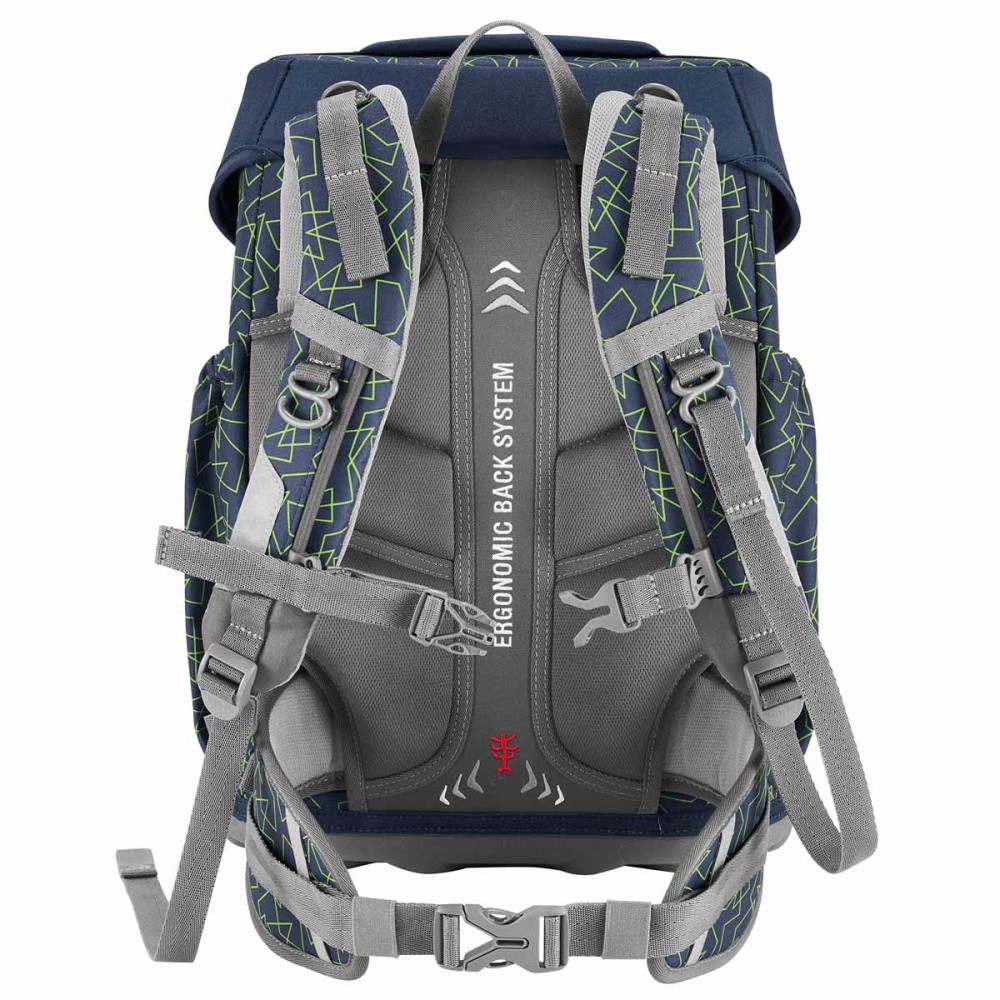 Step by Step Basis Green Geometric Schulranzen Set 4tlg.