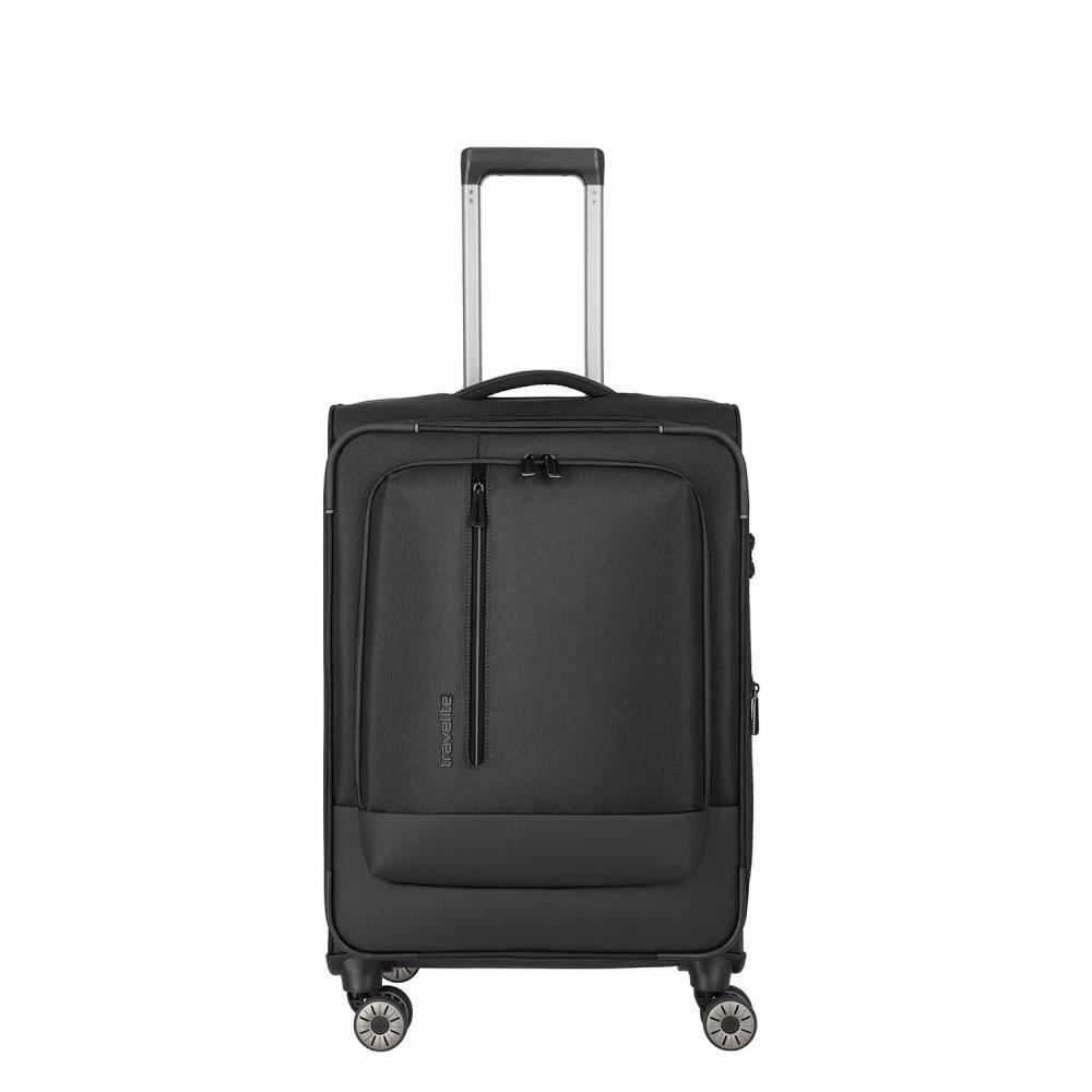 Travelite Crosslite Schwarz 4-Doppelrollen Trolley M 66 cm