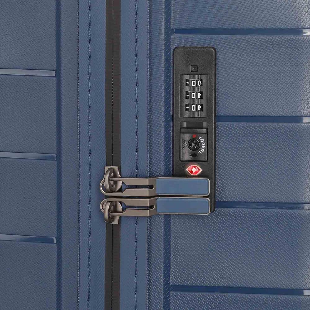 Travelite Mooby Marine 4-Doppelrollen Trolley L 77cm