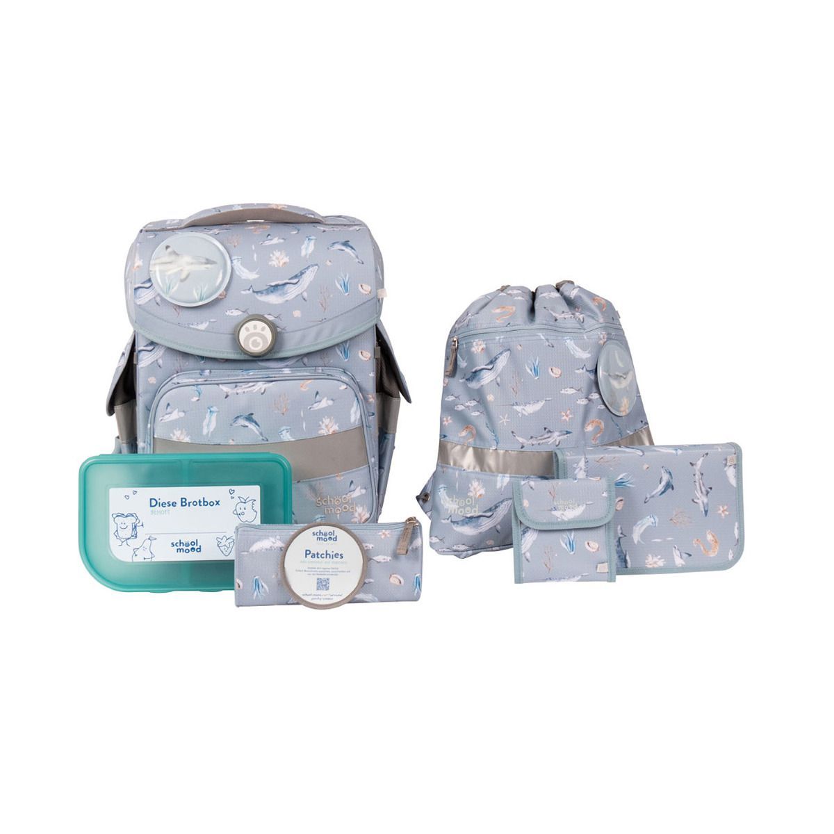 School Mood Timeless Air Aqua Nordic Collection Schulranzen Set 7tlg.