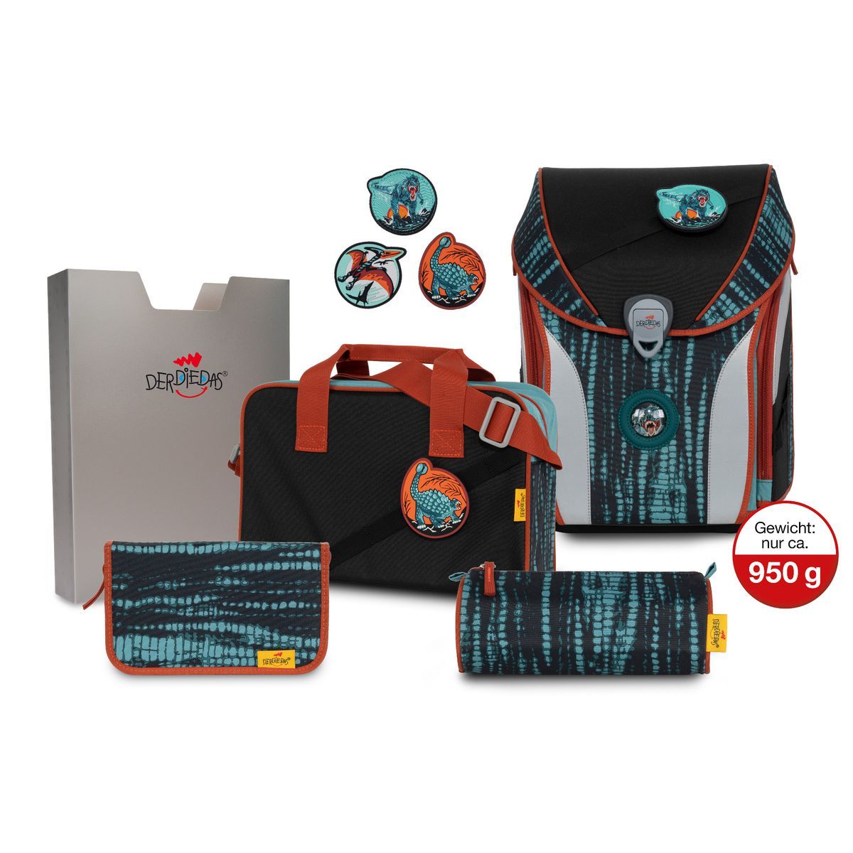 DerDieDas ErgoFlex MAX BUTTONS Big Rex Schulranzen Set 5tlg.