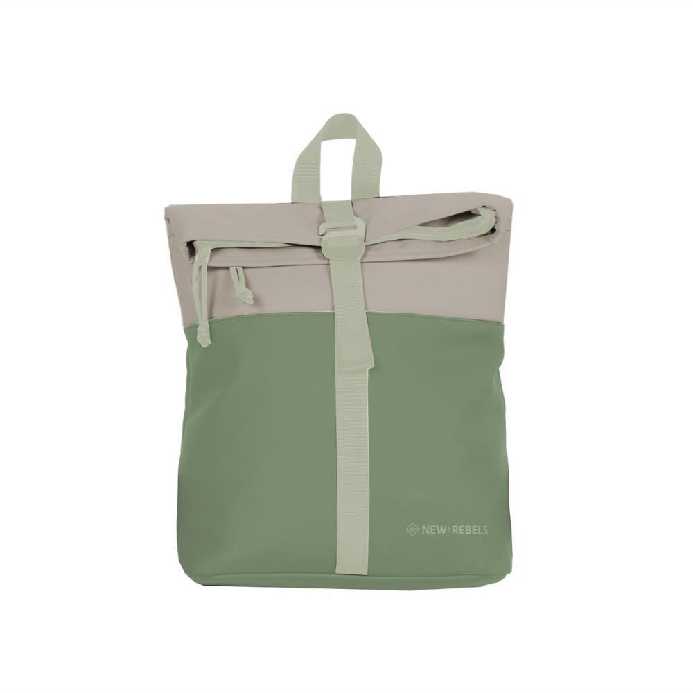 New Rebels Backham Los Angeles Salie Green Beige Mini Rolltop Rucksack