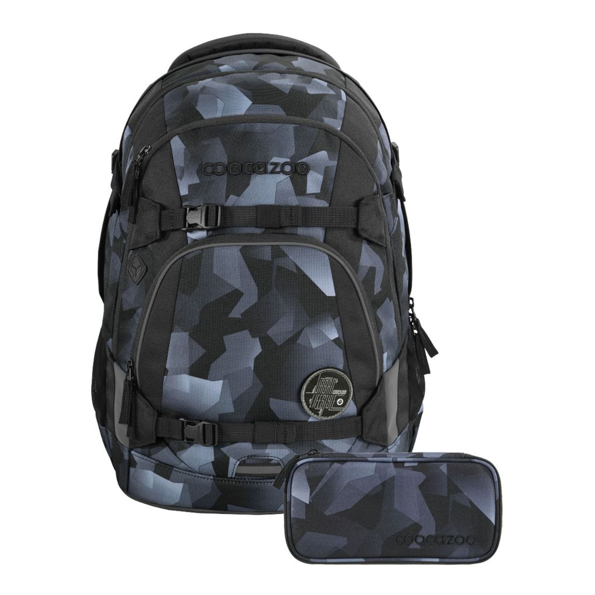Coocazoo Mate Grey Rocks Schulrucksack Set 2tlg.