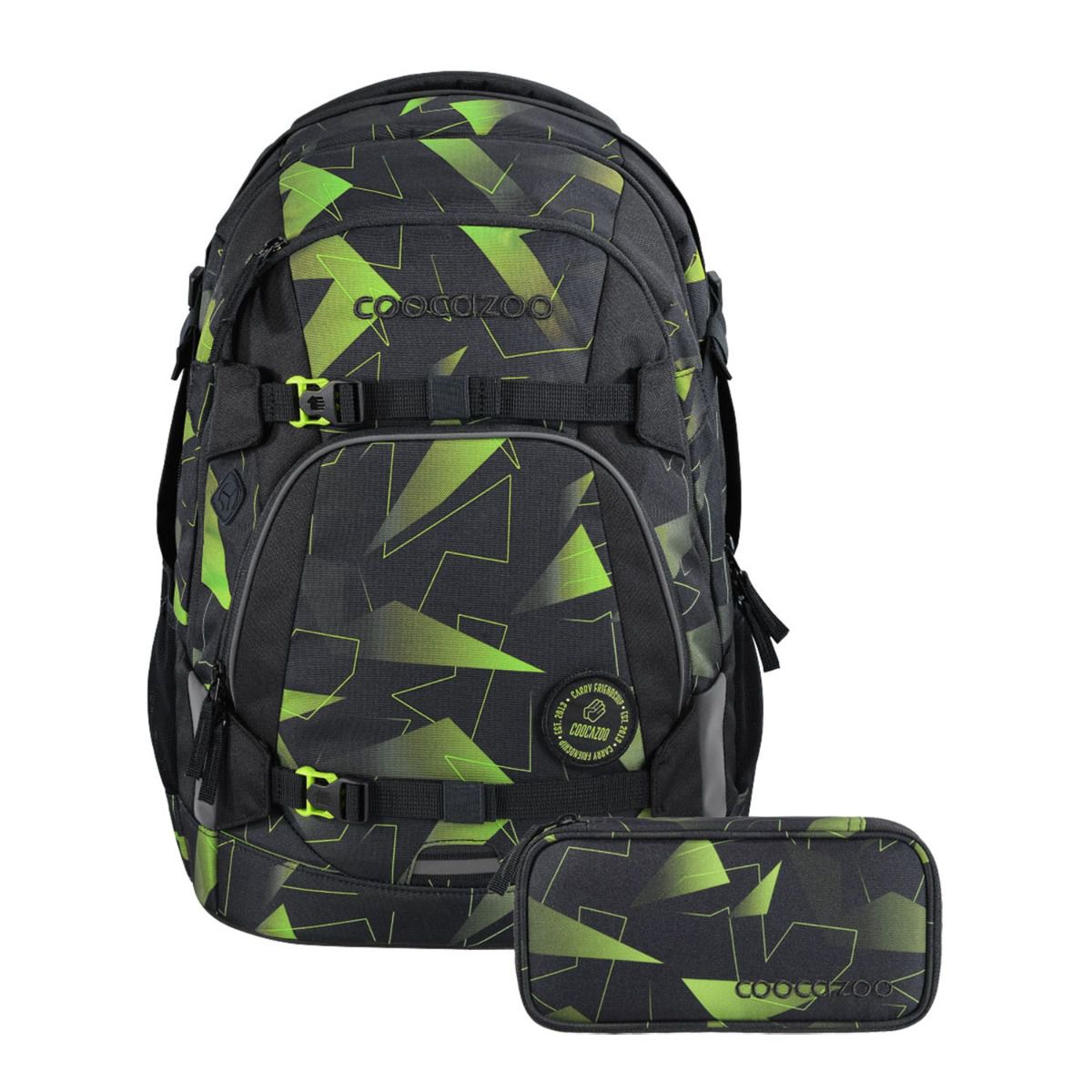 Coocazoo Mate Lime Flash Schulrucksack Set 2tlg.