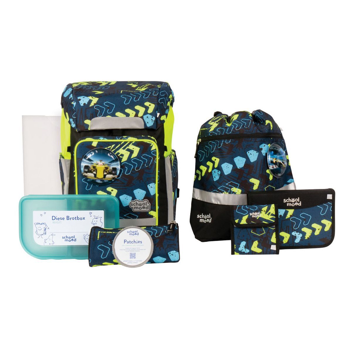 School Mood Rebel Air Elias Rennwagen Schulrucksack Set 8tlg.