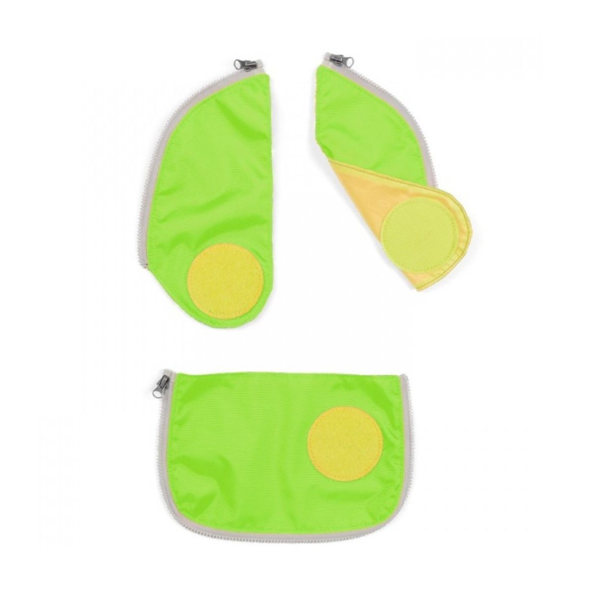 Ergobag Cubo Sicherheitsset Grün Fluoreszierende Zip-Flächen 3tlg.