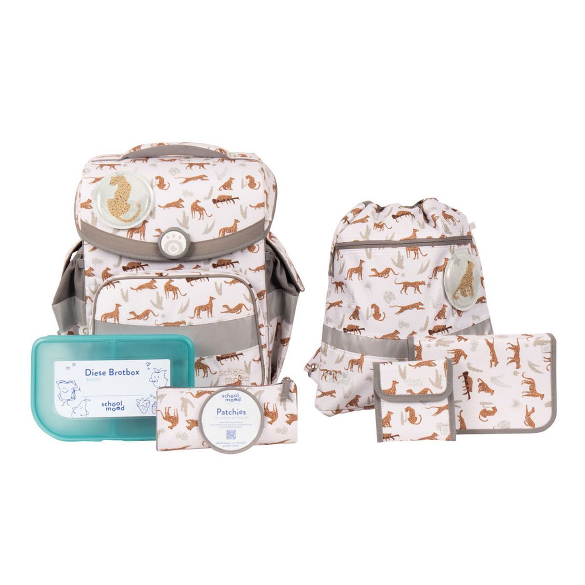 School Mood Timeless Air Leopard Nordic Collection Schulranzen Set 7tlg.