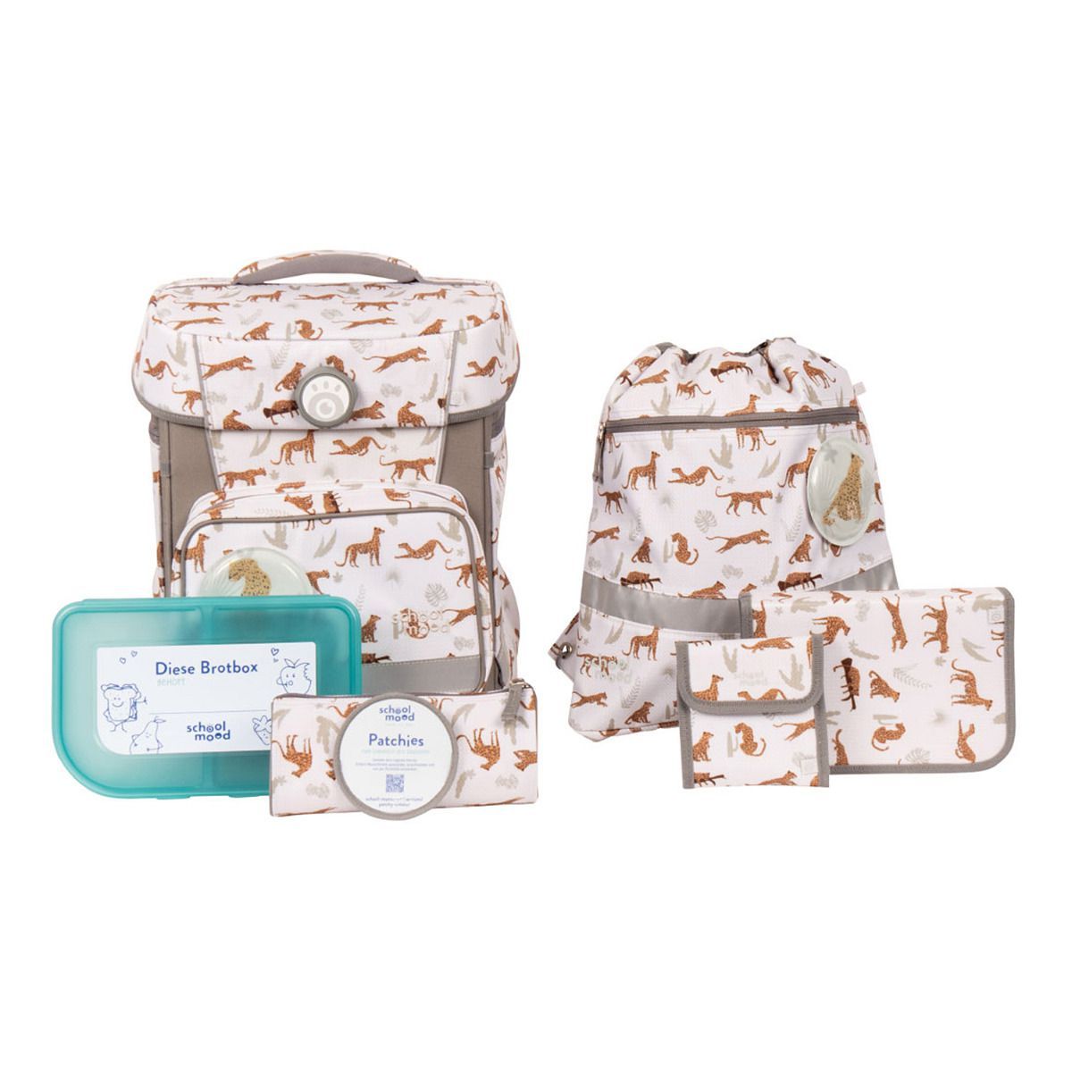 School Mood Hero Maxx Air Leopard Nordic Collection Schulranzen Set 7tlg.