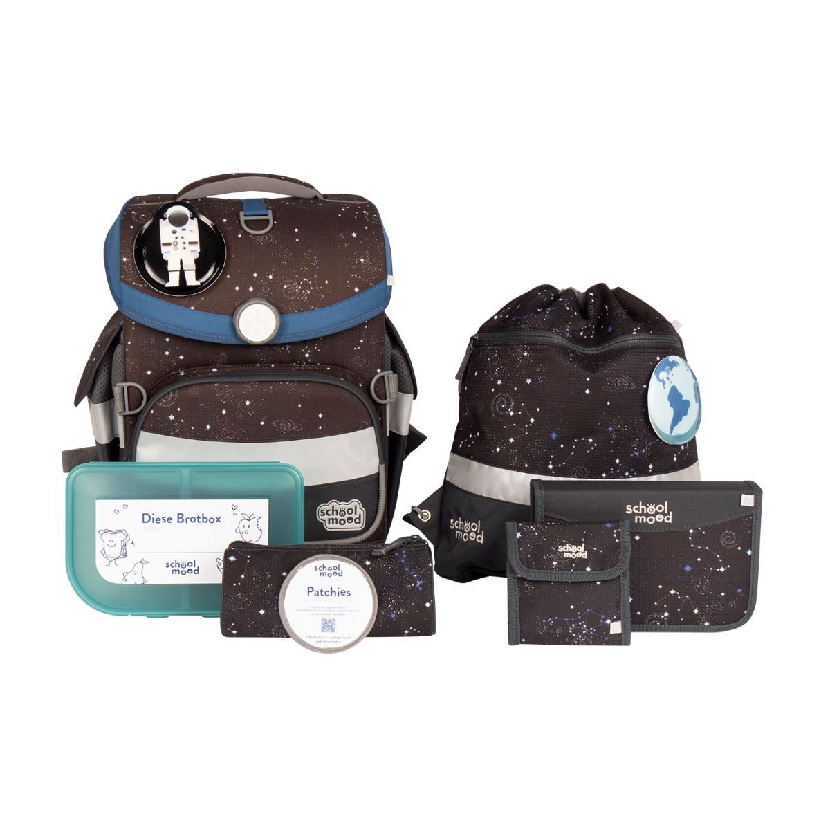 School Mood Timeless Air Louis Weltall Schulranzen Set 7tlg.