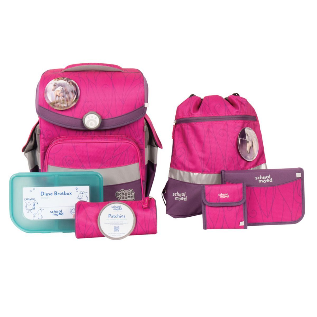 School Mood Timeless Air Luisa Einhorn Schulranzen Set 7tlg.