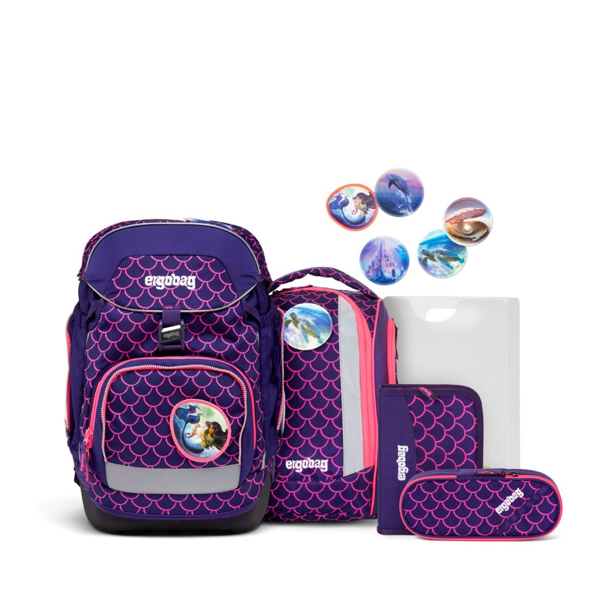 Ergobag Pack PerlentauchBär Lumi Edition Schulrucksack Set 6tlg.