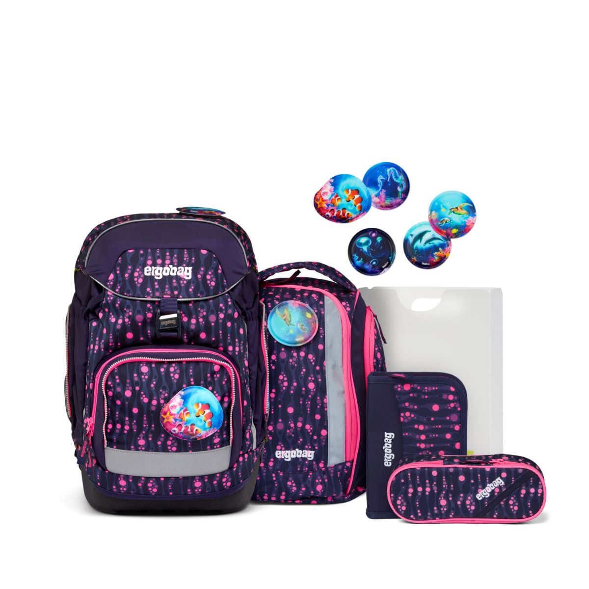 Ergobag Pack Bärmuda Viereck Lumi Edition Schulrucksack Set 6tlg.