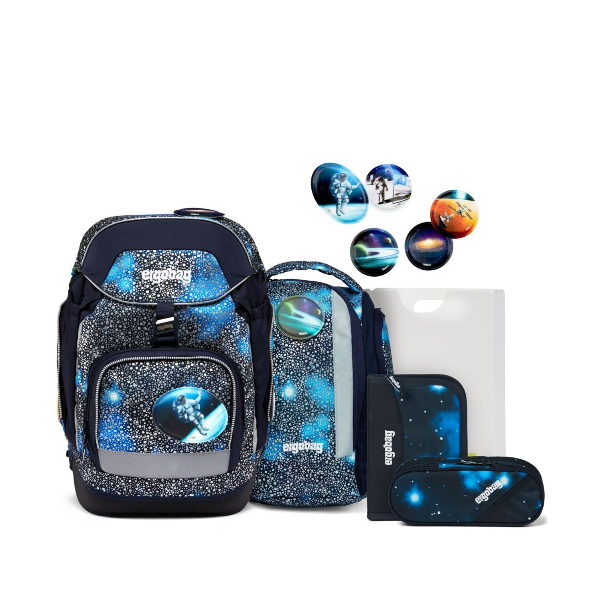 Ergobag Pack Bär Anhalter durch die Galaxis Super Reflex Glow Edition Schulrucksack Set 6tlg.