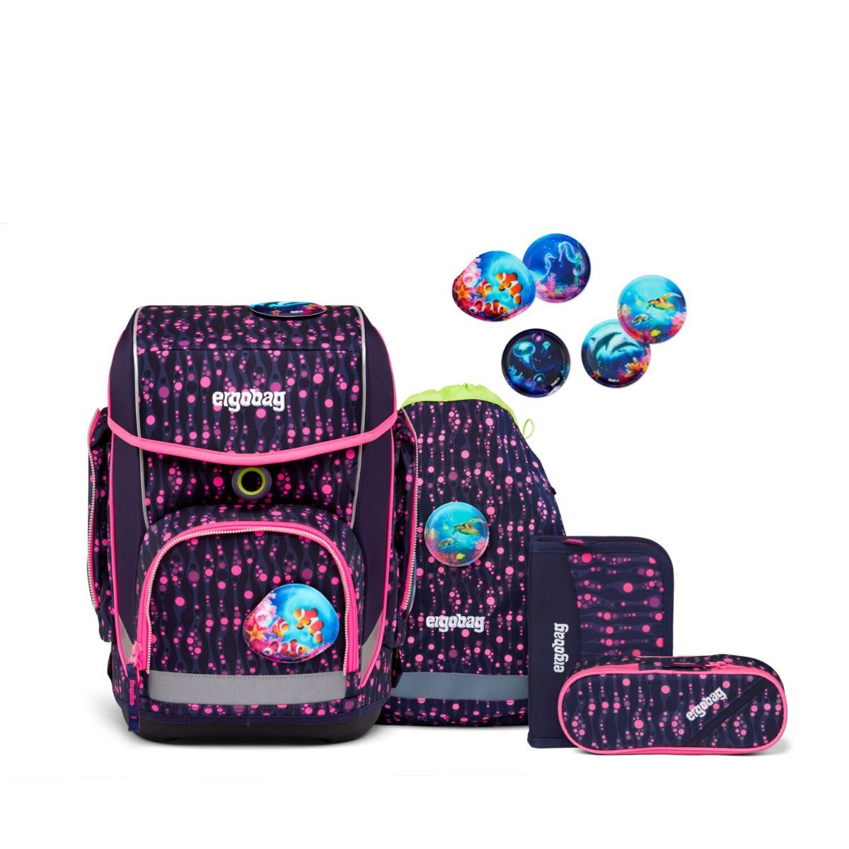 Ergobag Cubo Bärmuda Viereck Lumi Edition Schulranzen Set 5tlg.