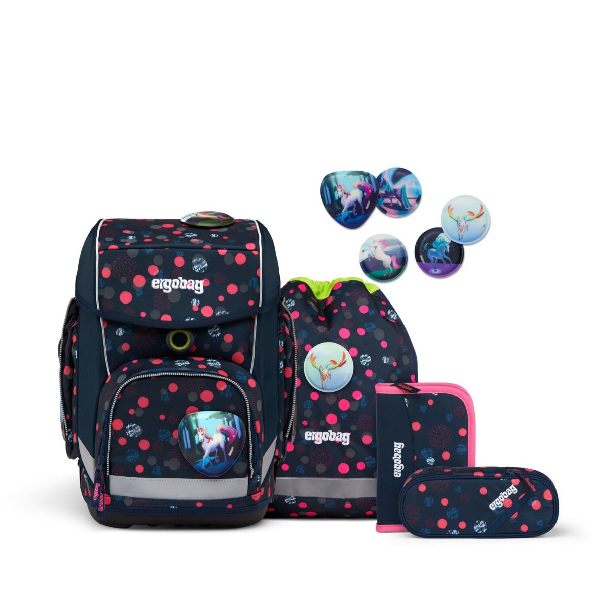 Ergobag Cubo PhantBärsiewelt Reflex Glow Edition Schulranzen Set 5tlg.