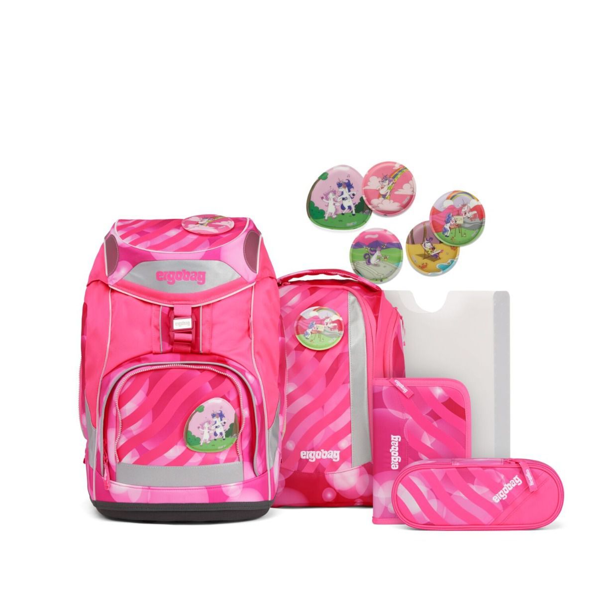 Ergobag Pack KuntBärbuntes Einhorn Neo Edition Schulrucksack Set 6tlg.