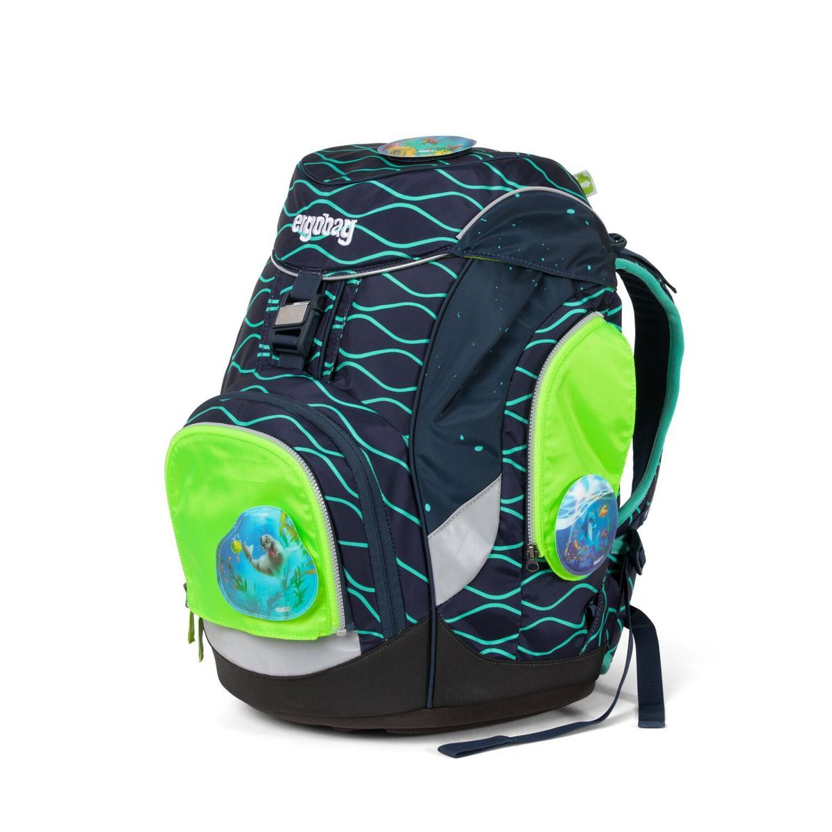Ergobag Sicherheitsset Grün Fluoreszierende Zip-Flächen 3tlg
