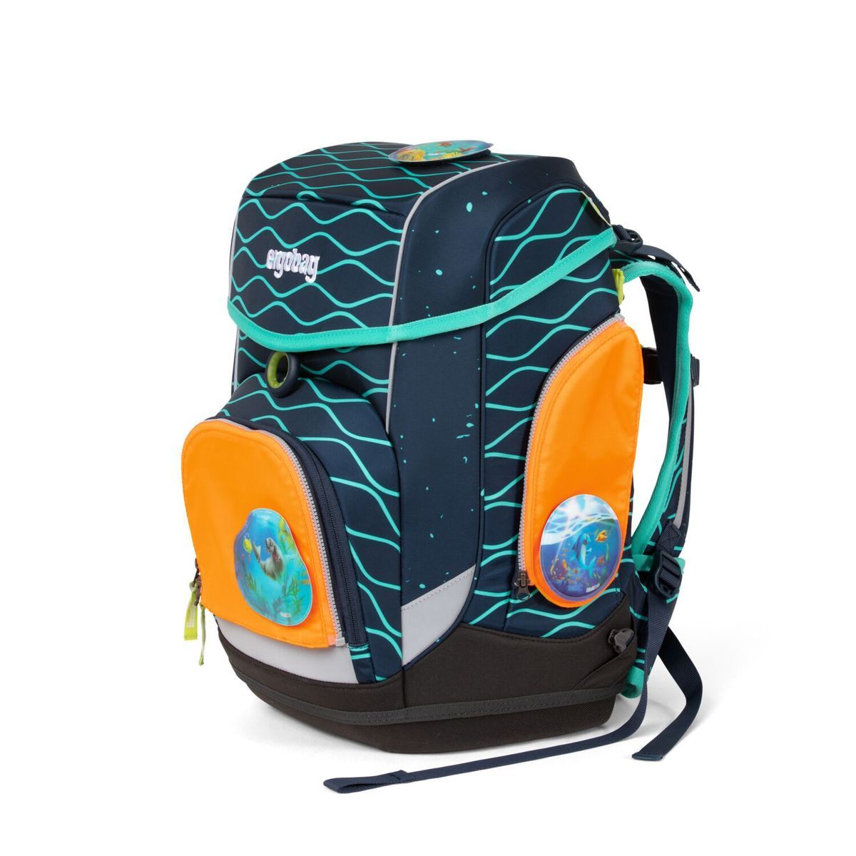 Ergobag Sicherheitsset Orange Fluoreszierende Zip-Flächen 3tlg.