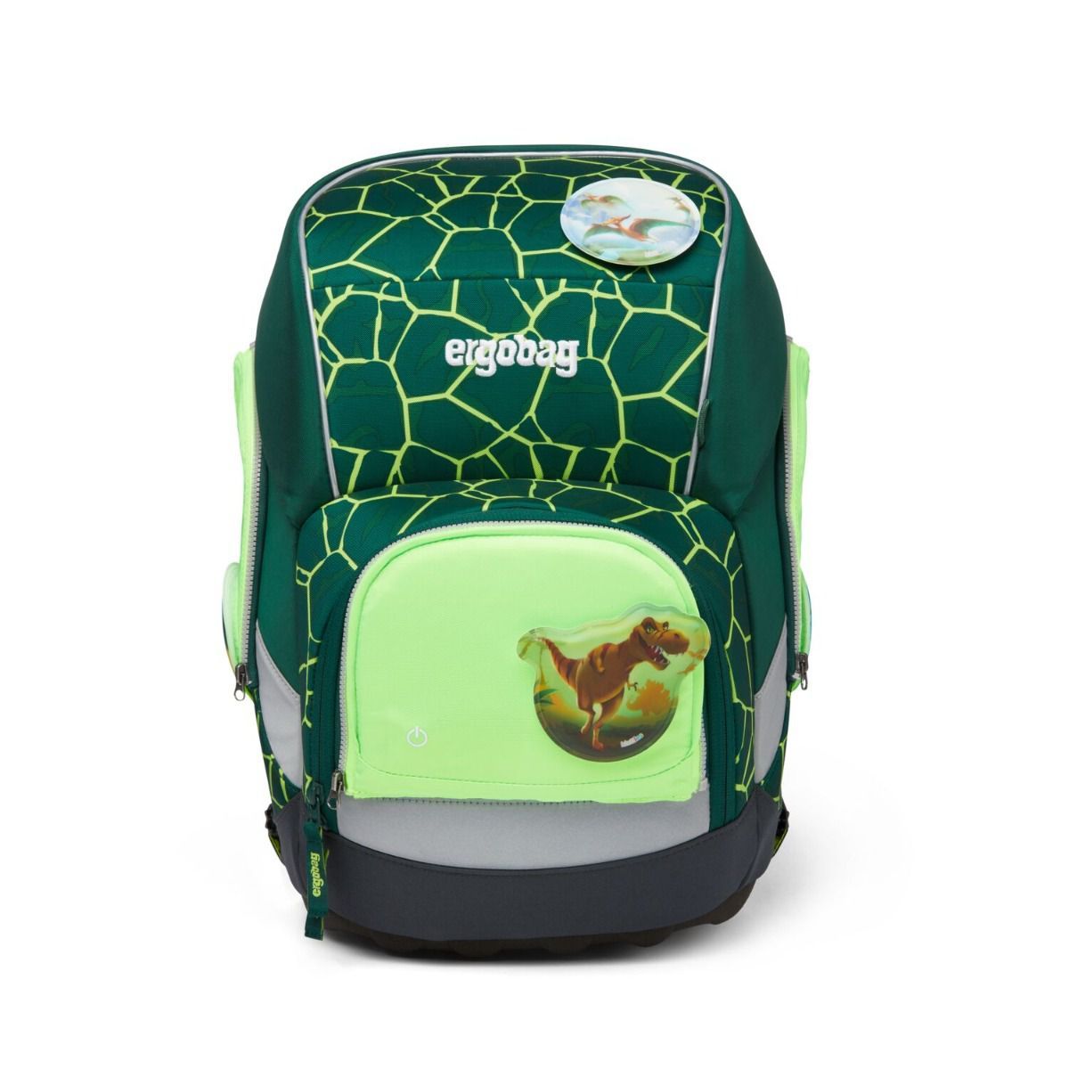 Ergobag LED Sicherheitsset Grün Fluoreszierende Zip-Flächen 3tlg.