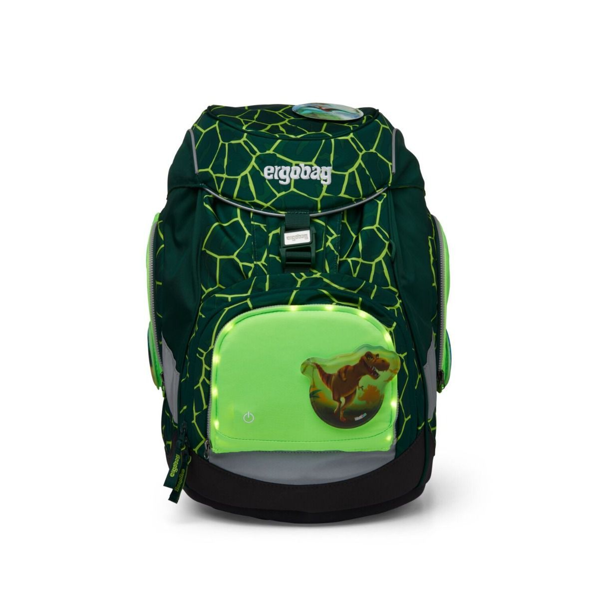 Ergobag LED Sicherheitsset Grün Fluoreszierende Zip-Flächen 3tlg.