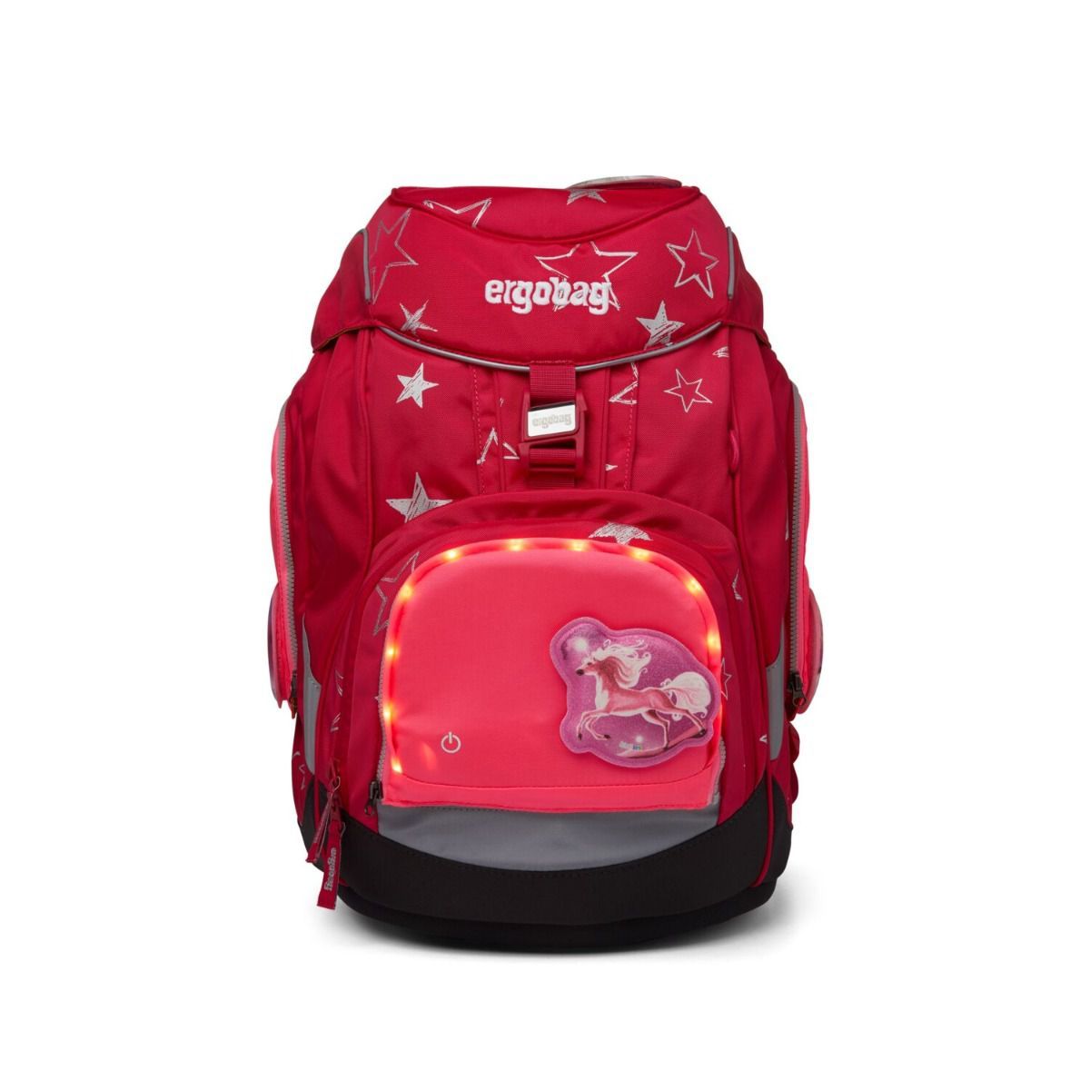 Ergobag LED Sicherheitsset Pink Fluoreszierende Zip-Flächen 3tlg.
