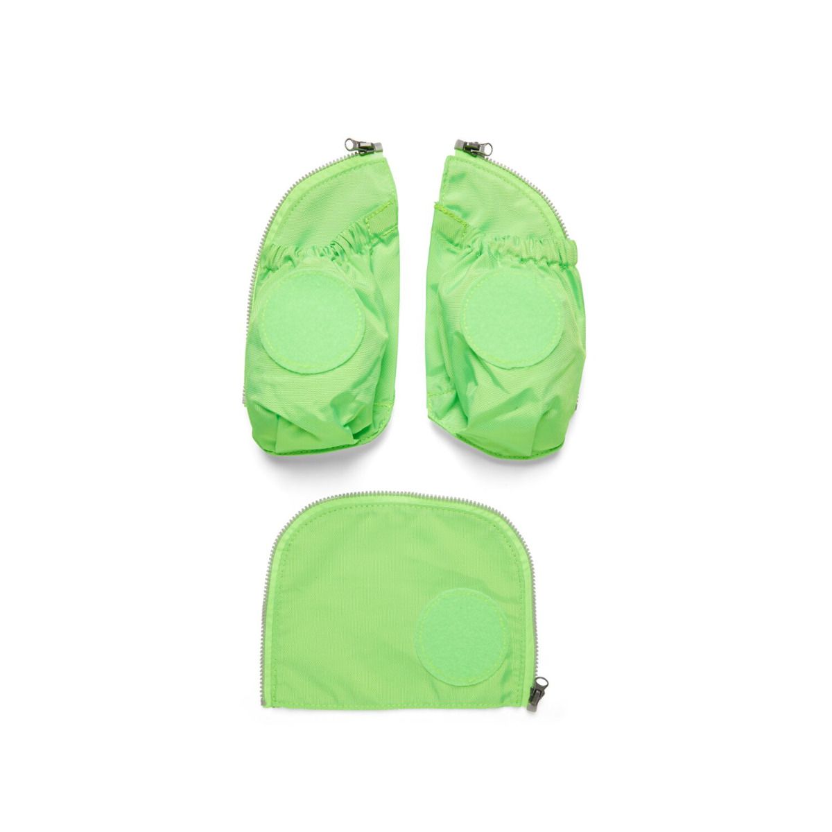 Ergobag Sicherheitsset Grün Fluoreszierende Zip-Seitentaschen 3tlg.